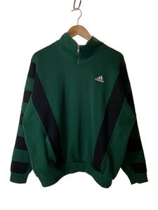 adidas◆90s/ハーフジップ/パフォーマンスロゴ/スウェット/M/ポリエステル/GRN/無地