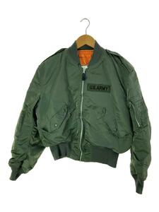 ALPHA INDUSTRIES◆MA-1/ミリタリージャケット/エポレット/L/ナイロン/カーキ/0651-00-573-8335