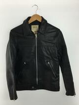 666 Leather Wear◆シングルライダースジャケット/36/レザー/BLK/英国製/MADE IN ENGLAND_画像1