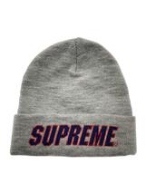 Supreme◆Slant Beanie/ニットキャップ/FREE/アクリル/GRY/無地/メンズ_画像1