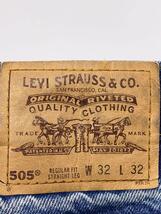 Levi’s◆90s/505/グアテマラ製/32/デニム/インディゴ/無地/リーバイス_画像4