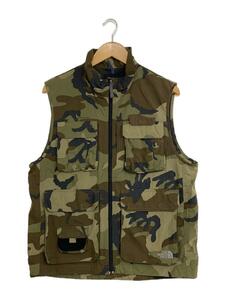 THE NORTH FACE◆UTILITY VEST_ユーティリティーベスト/L/ナイロン/グリーン/カモフラ/ザノースフェイス