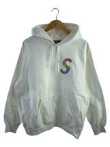 Supreme◆21SS/Swarovski S Logo Hooded Sweatshirt/パーカー/M/コットン/WHT_画像1