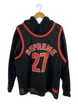Supreme◆21SS/Basketball Jersey Hooded Sweatshirt/パーカー/L/コットン/ブラック_画像1