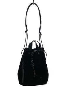 AS2OV◆ショルダーバッグ/シルク/BLK/091754/WATER PROOF SUEDE DRAWSTRING BAG