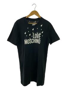 LOVE MOSCHINO◆Spellout T Shirt/44/コットン/BLK/CZ1280539//