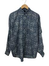 DAIWA PIER39◆TECH BUTTON DOWN SHIRTS長袖シャツ/S/ポリエステル/NVY/ペーズリー/BE-8102_画像1