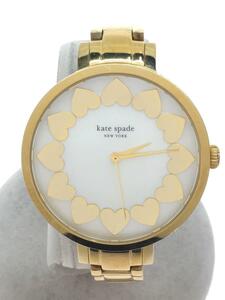 kate spade new york◆クォーツ腕時計/アナログ/WHT/GLD/KSW1035//