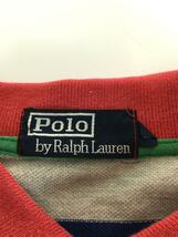 POLO RALPH LAUREN◆90s/ポロシャツ/L/コットン/マルチカラー/ボーダー/裾汚れ有//_画像3