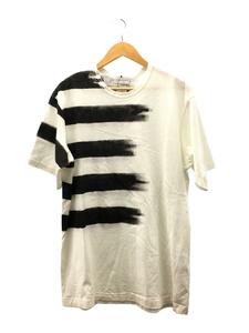 yohji yamamoto POUR HOMME◆BRUSHED 5-STRIPE T-SHIRT/3/コットン/WHT/HZ-T50-079//