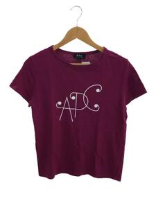 A.P.C.◆プリントTシャツ/S/コットン/PNK/無地/ピンク/クルーネック/リネン混/日本製//