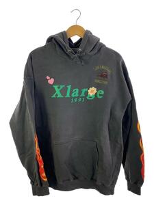 X-LARGE◆22AW/PIGMENT DYED PUFF LOGO PULLOVER HOODED/パーカー/L/コットン/GRY//