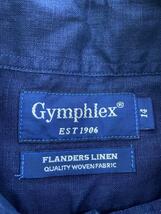 Gymphlex◆シャツワンピース/14/リネン/NVY/無地/J-1098 KLS_画像3