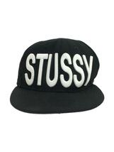 STUSSY◆×NEWERA/ニューエラ/BIG LOGO/キャップ/7 5/8/ブラック/メンズ/32741-00//_画像1