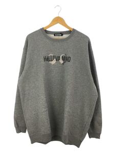 HeLLUVA MIND◆スウェット/クルーネック/XL/コットン/グレー/裏起毛/フロントロゴ/手錠/プリント/中古//