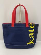 kate spade new york◆トートバッグ/キャンバス/ネイビー/レッド/イエロー_画像1