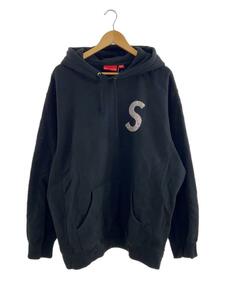 Supreme◆swarovski S Logo Hooded Sweat/XL/コットン/BLK/無地/ヨゴレ/袖口毛玉