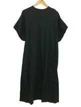 AKIRA NAKA◆半袖ワンピース/1/コットン/BLK/Slit sleeves T dress//_画像1