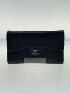 CHANEL◆長財布/レザー/BLK/レディース