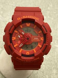 CASIO◆クォーツ腕時計・G-SHOCK/デジアナ/RED