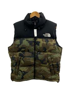 THE NORTH FACE◆NOVELTY NUPTSE VEST_ノベルティヌプシベスト/M/ナイロン/KHK/カモフラ