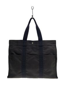 HERMES◆トートバッグ/キャンバス/GRY/カデナ、カギ欠品/エールラインGM