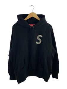 Supreme◆21ss/Swarovski S Logo Hooded Sweatshirt/パーカー/L/コットン/ブラック