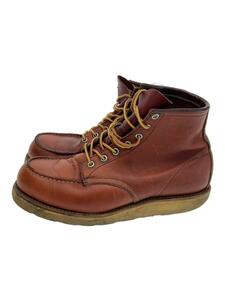 RED WING◆レースアップブーツ・6インチクラシックモックトゥ/US8/レッド/レザー/四角犬タグ/※ソール減