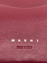 MARNI◆SHELL/クロスボディショルダーバッグ/レザー/ボルドー×ブルー/バイカラー_画像5