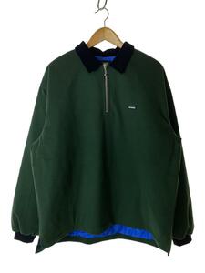 X-LARGE◆QUILTED HALF-ZIP SHIRT/XL/ポリエステル/GRN/無地/101214014002