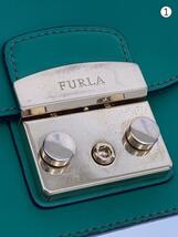 FURLA◆ショルダーバッグ/レザー/GRN/無地/G6400_画像7