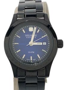 SWISS MILITARY WATCH◆クォーツ腕時計/アナログ/ステンレス/NVY/BLK/SS/6-2703