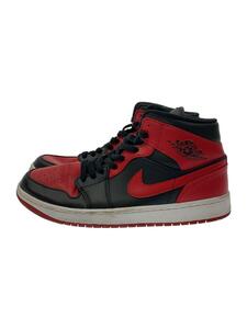 NIKE◆AIR JORDAN 1 MID_エアジョーダン 1 ミッド/28.5cm/RED/レザー