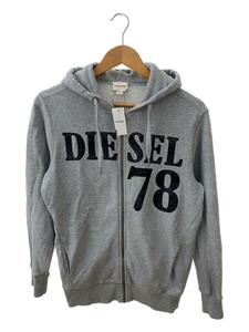 DIESEL◆78/ジップアップ/フーディ/パーカー/S/コットン/GRY/無地