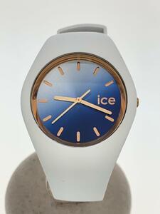 ice watch◆クォーツ腕時計/アナログ/レザー/BLU/WHT