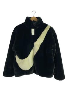 NIKE◆ジャケット/L/フェイクファー/GRY/CU6559-010/WMNS FAUX FUR JACKET