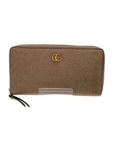 GUCCI◆長財布/レザー/BEG/無地/レディース/456117