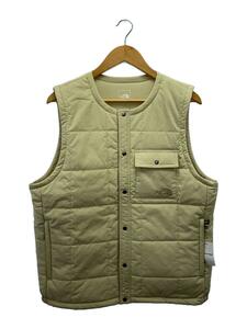 THE NORTH FACE◆MEADOW WARM VEST_メドウウォームベスト/L/ポリエステル/アイボリ/無地