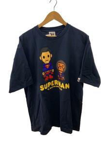 A BATHING APE◆SUPERMAN/スーパーマン/Tシャツ/XL/ネイビー/002TEH231903X/DC/MILO