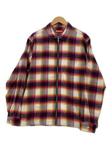 Supreme◆Shadow Plaid Flannel Zip Up Shirt/長袖シャツ/L/コットン/マルチカラー/チェック