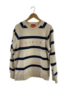 Supreme◆15AW/Striped Raglan Crewneck/スウェット/L/コットン/CRM/ボーダー