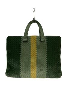 BOTTEGA VENETA* briefcase / leather / green / line design / mesh 