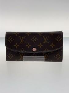 LOUIS VUITTON◆ポルト・フォイユ・エミリー_モノグラム・キャンバス_BRW_ローズバレリーヌ/PVC/BRW/レディース