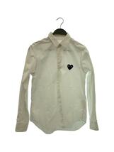 PLAY COMME des GARCONS◆長袖シャツ/M/コットン/WHT/AZ-B003_画像1