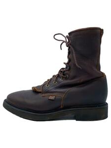 Justin BOOTS◆レースアップブーツ/BRIAR PITSTOP LEATHER/US8/BRW/レザー/0761//