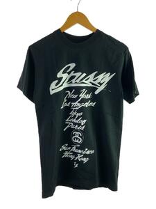 STUSSY◆Tシャツ/S/コットン/BLK/プリント