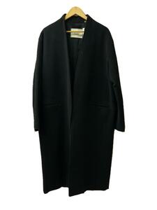 gold◆TASMANIA WOOL NO COLLAR COAT/ノーカラーコート/SIZE:M/ウール/ブラック/無地//