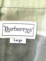 BURBERRYS◆半袖シャツ/L/コットン/チェック/90S/リネン混/オープンカラー/色抜け有り//_画像3