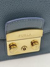 FURLA◆ショルダーバッグ/レザー/無地/METROPOLIS/ブルー/チェーン_画像5