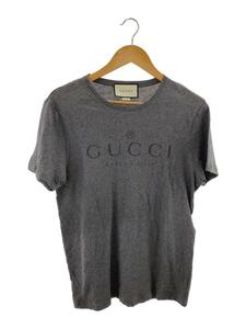 GUCCI◆ロゴT/Tシャツ/M/コットン/GRY/プリント/441685-X3A80